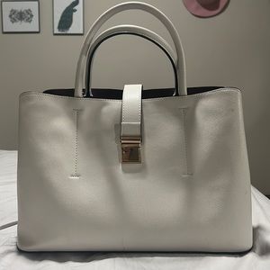 White Satchel with Detachable Crossbody Strap